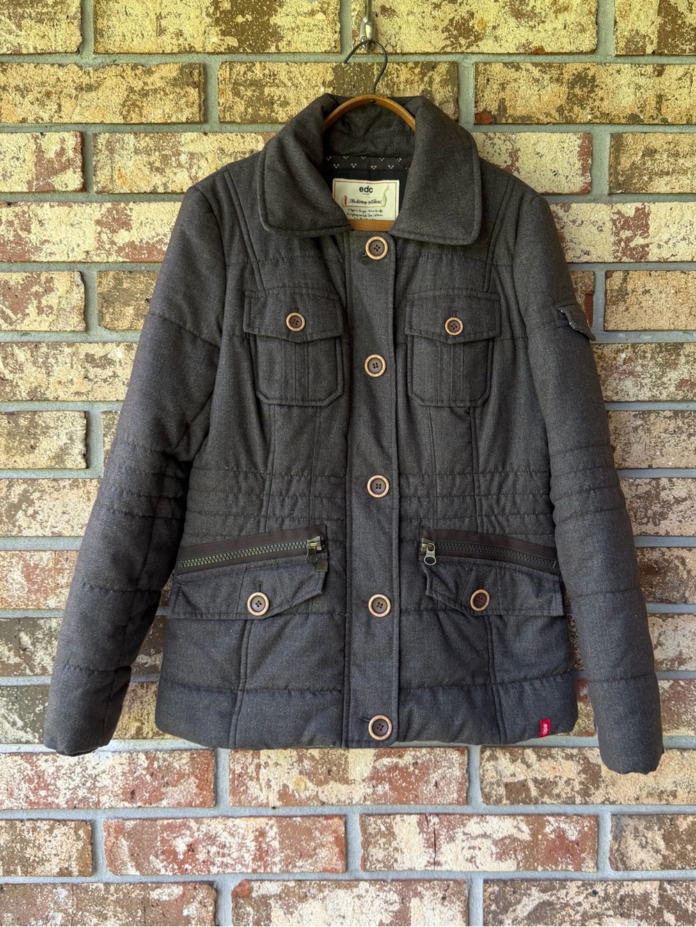 EDC Espirit Padded Jacket Size Small Brown Beautiful Condition!